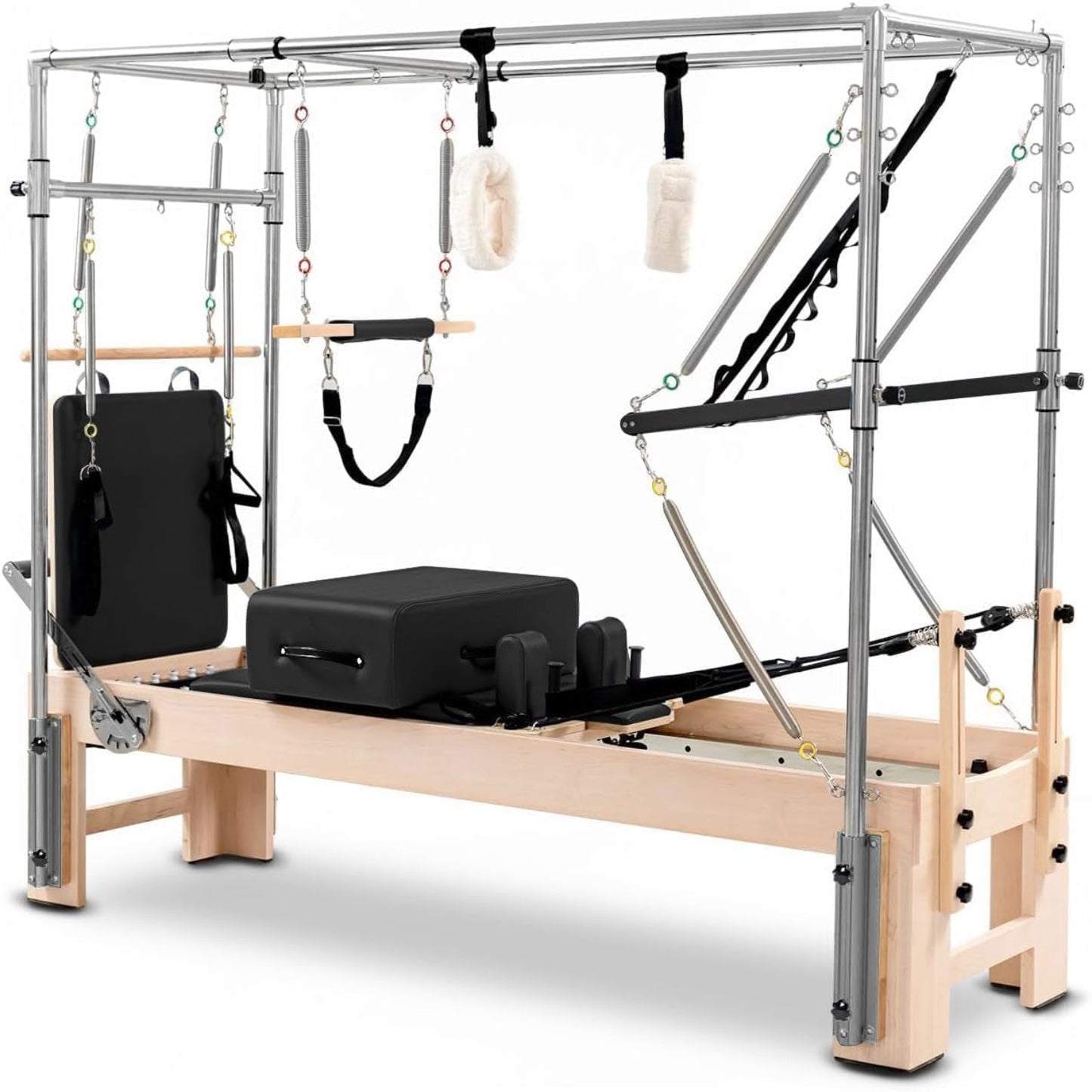 Pilates Reformer Kit, Deluxe Premium Maple Machine with Reformer Box, Jump Board & Adjustable Resistance, Smooth Glide for Home or Studio