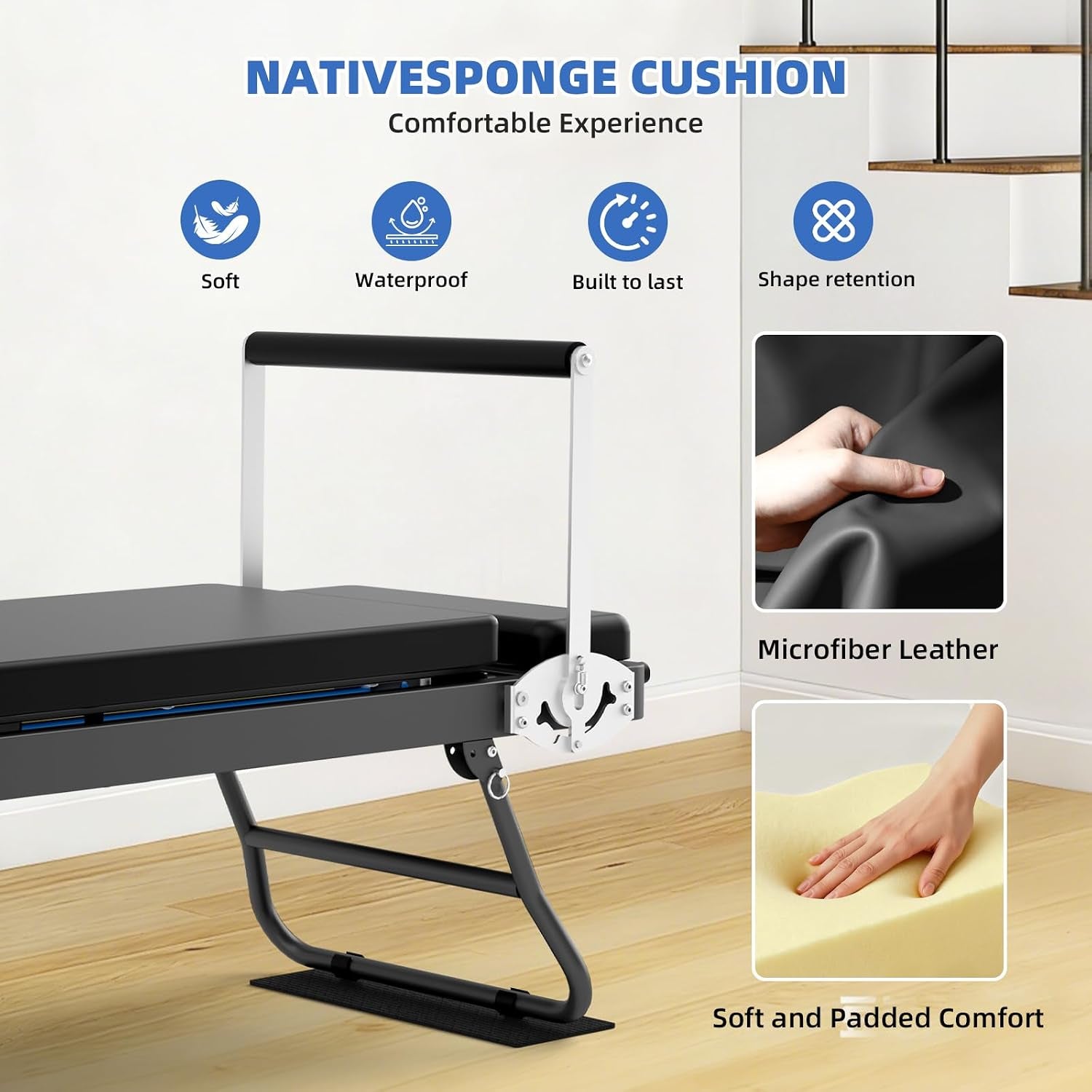 Foldable Pilates Reformer for Home Use Pilates Reformer Machine with Adjustable Resistance Bands Space-Saving Pilates Machine for Core Strength&Full Body Workout