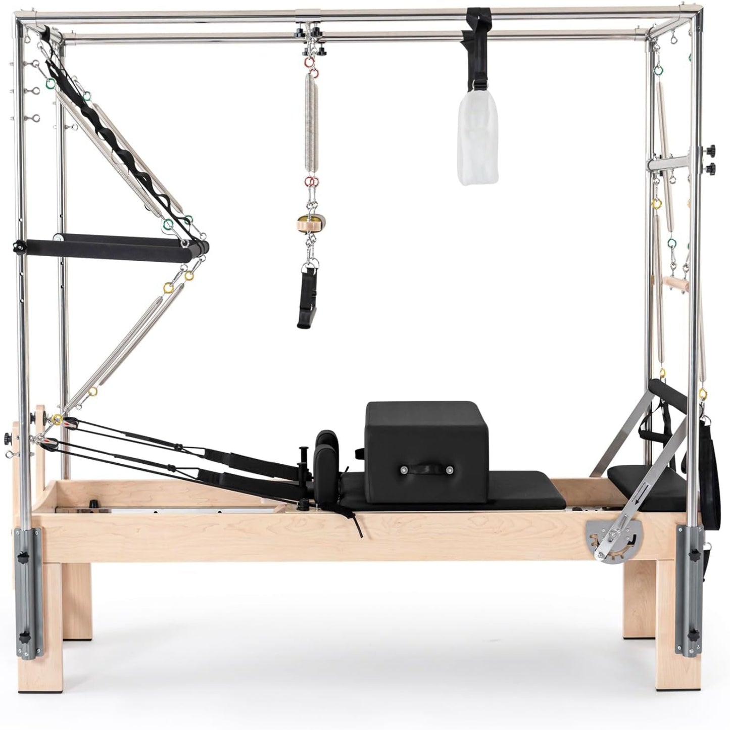 Pilates Reformer Kit, Deluxe Premium Maple Machine with Reformer Box, Jump Board & Adjustable Resistance, Smooth Glide for Home or Studio