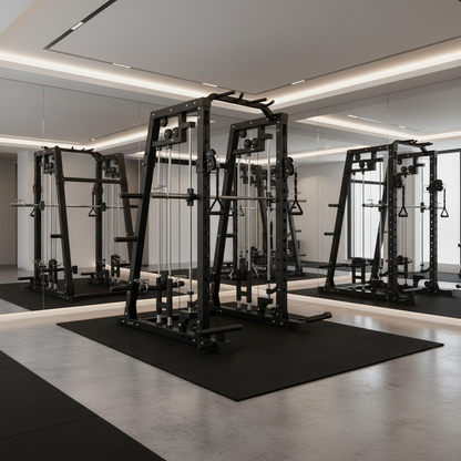 Smith Machine Home Gym, 2200LB Power Cage with Dual Pulley Cable Systems, LAT Pull-Down, Leg Hold-Down & 20+ Attachments for Full Body Workouts